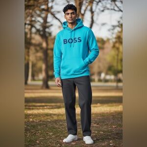 Hugo Boss size L hoodie embroidered NWT